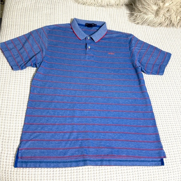 Daniel Cremieux Men's Blue and Red Striped Polo Shirt Size XL - Picture 1 of 8